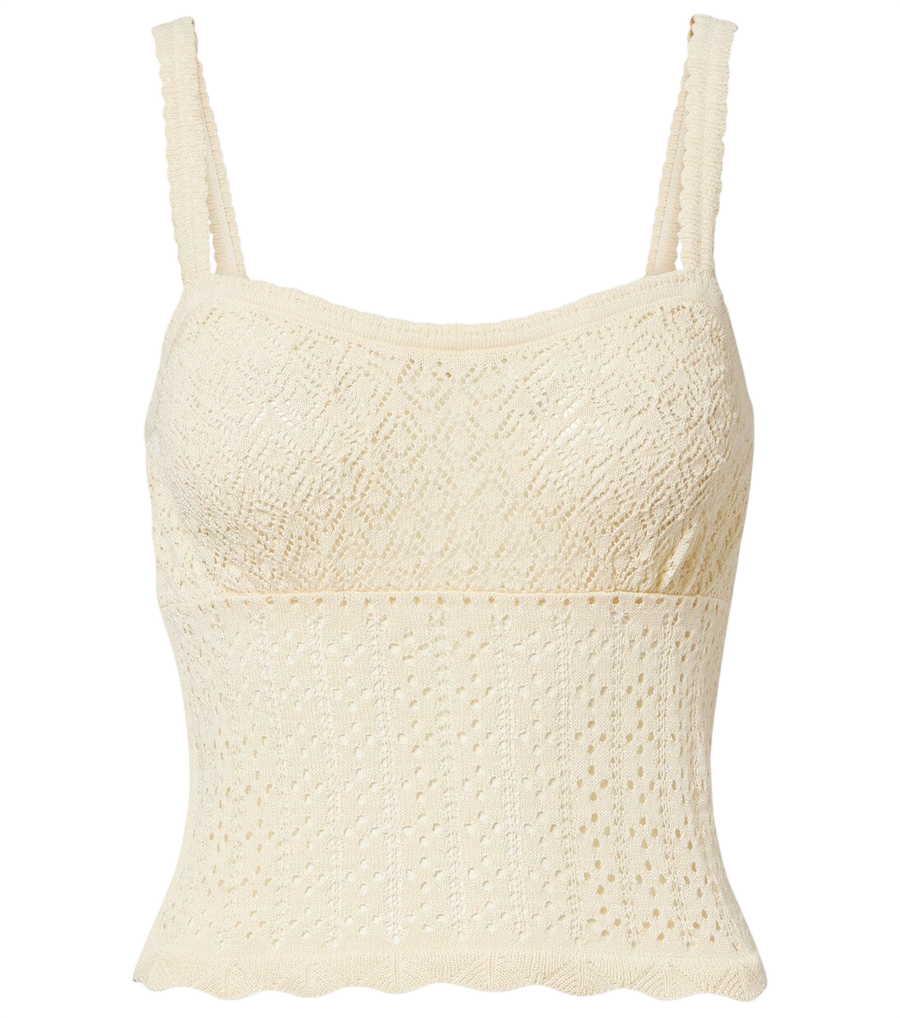 Dôen Nadille pointelle scalloped top