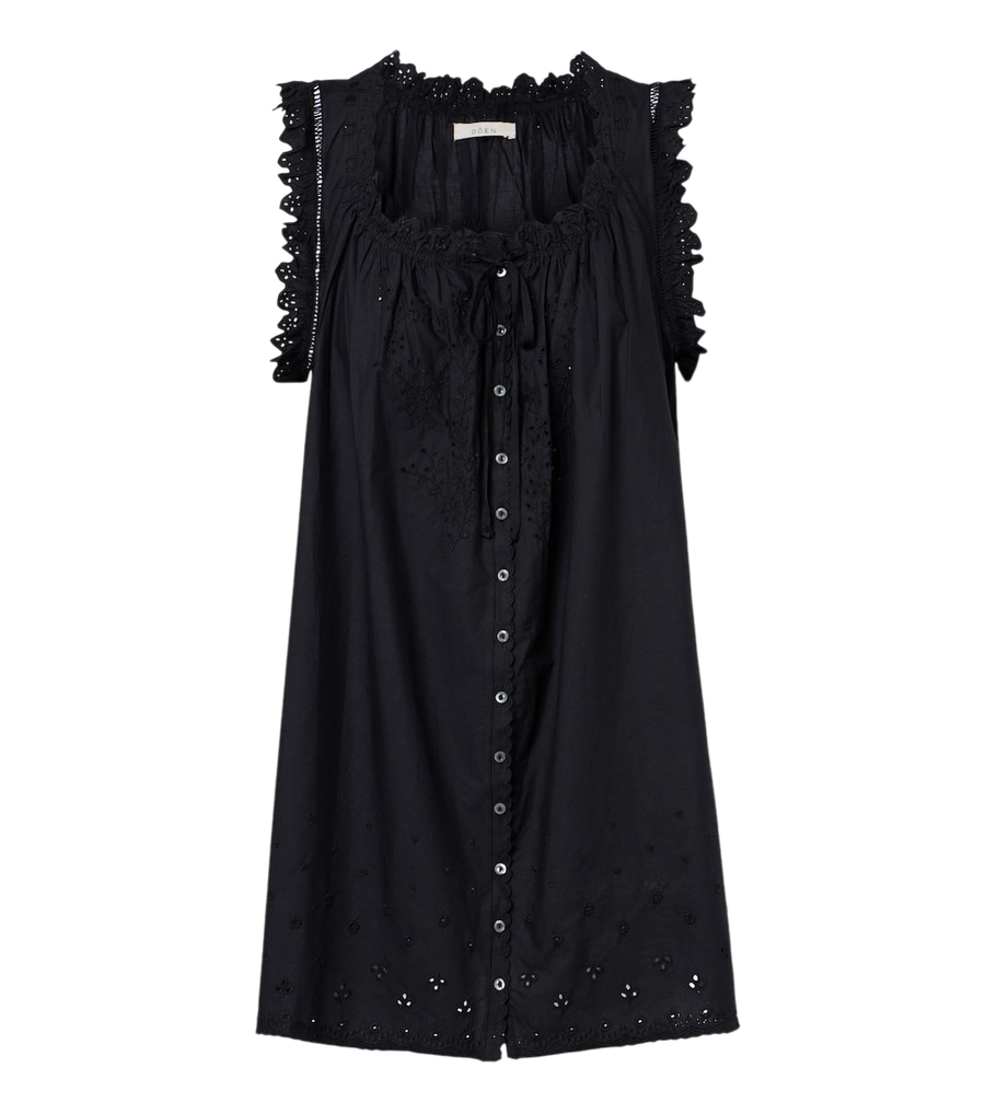 Dôen Nessie broderie anglaise cotton minidress