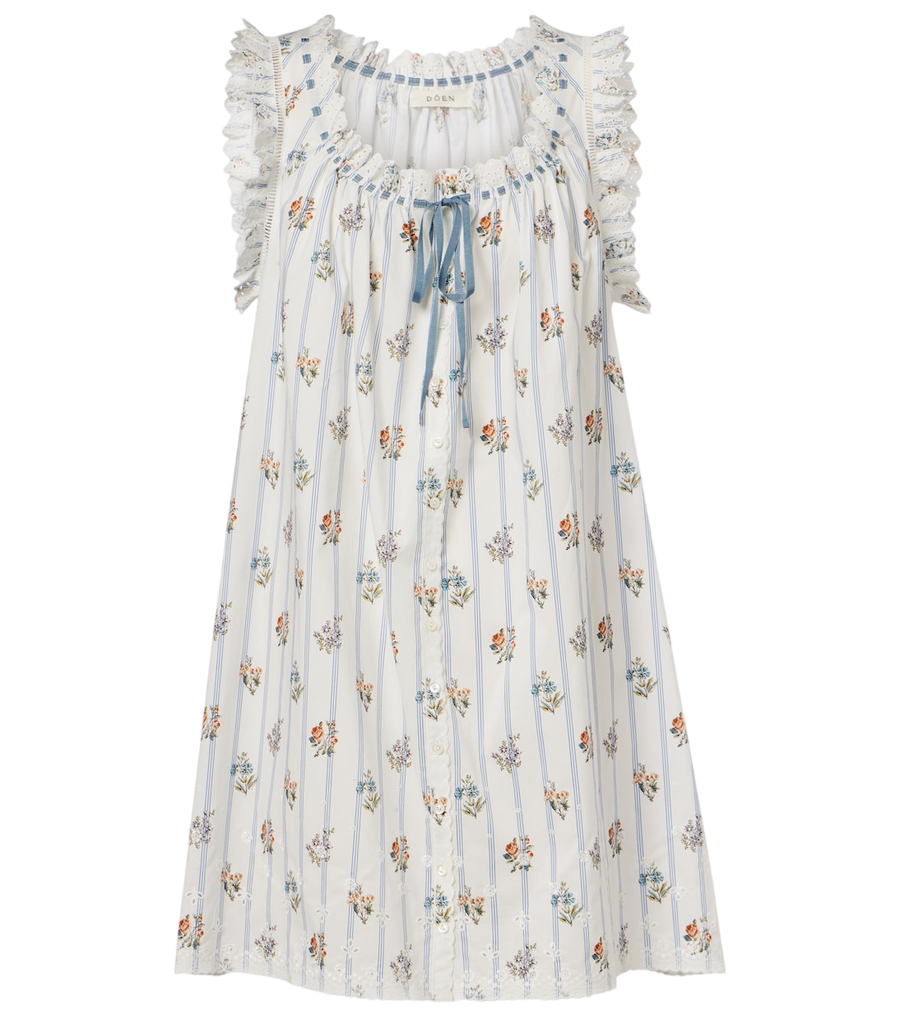 Dôen Nessie floral striped cotton minidress