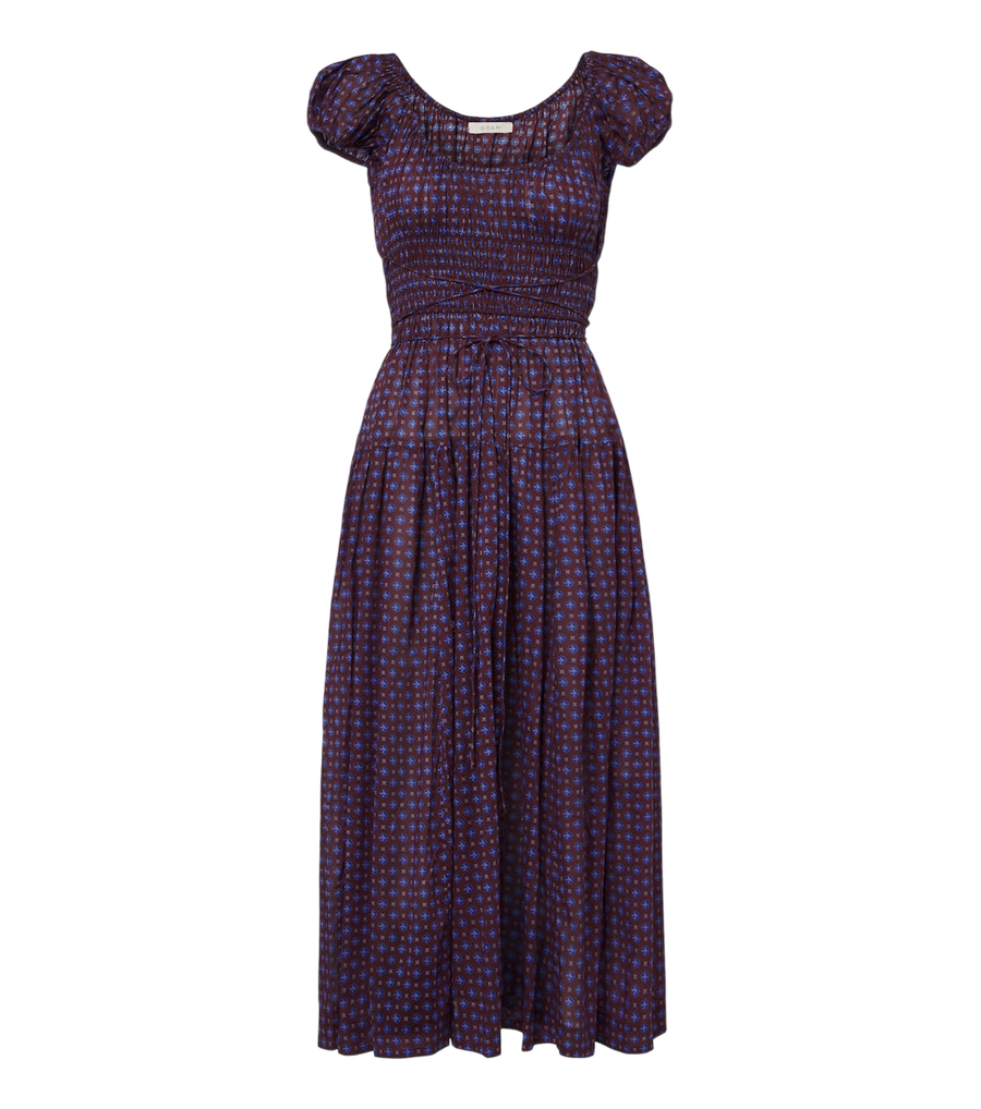 Vestido midi de voile de algodón estampado Quinelle de Dôen