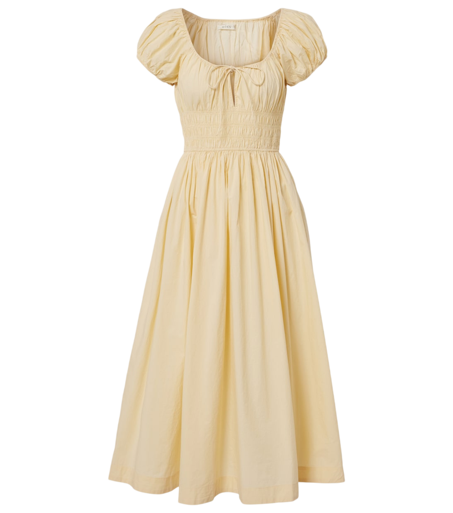 Vestido midi Dôen Quinn em popelina de algodão
