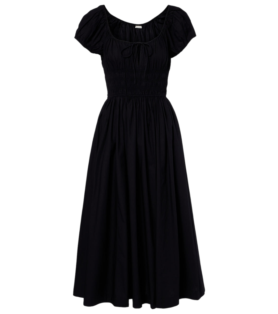 Vestido midi de algodón con fruncido Quinn de Dôen