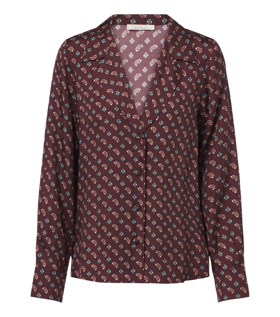 Blouse Dôen Rania en mélange de soie à motif cachemire