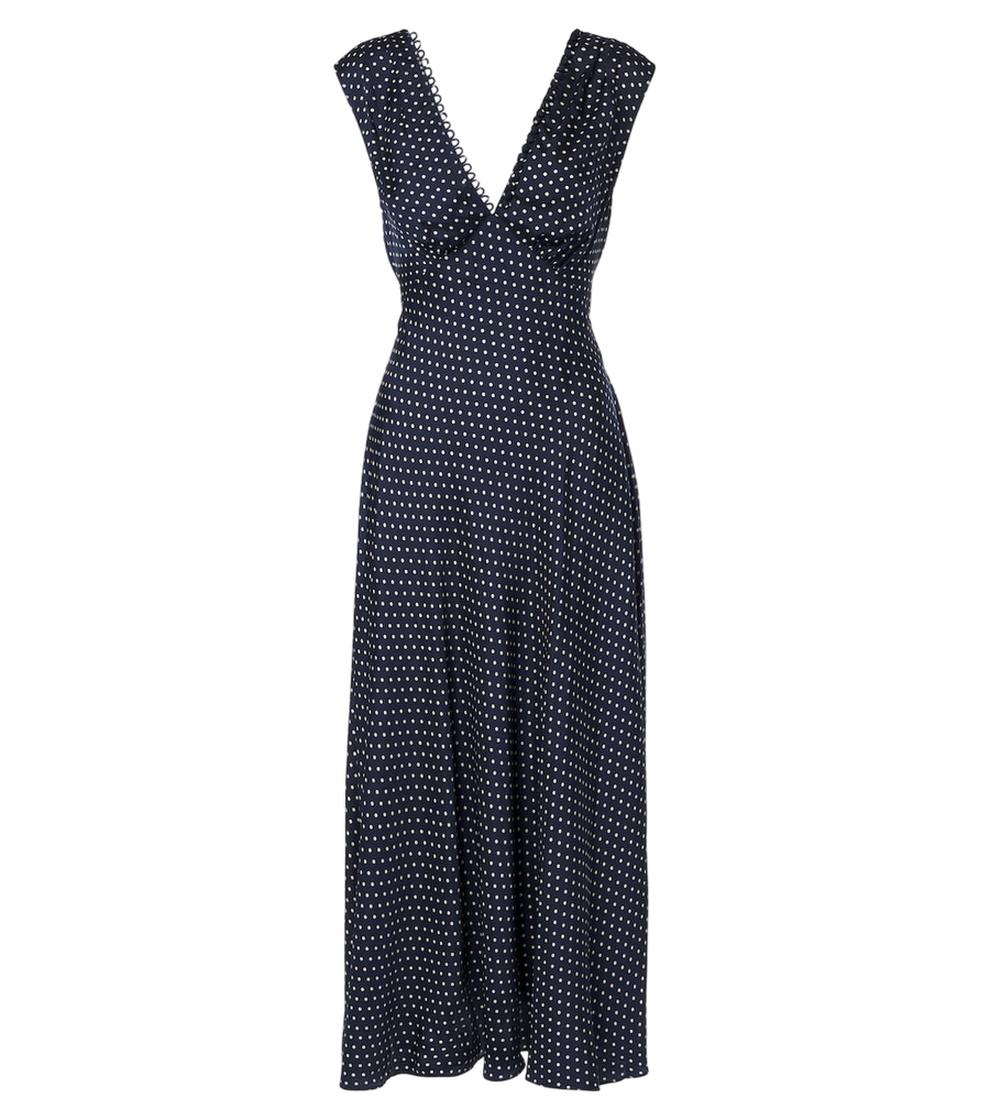 Robe midi en mélange de soie à pois Tahlia de Dôen