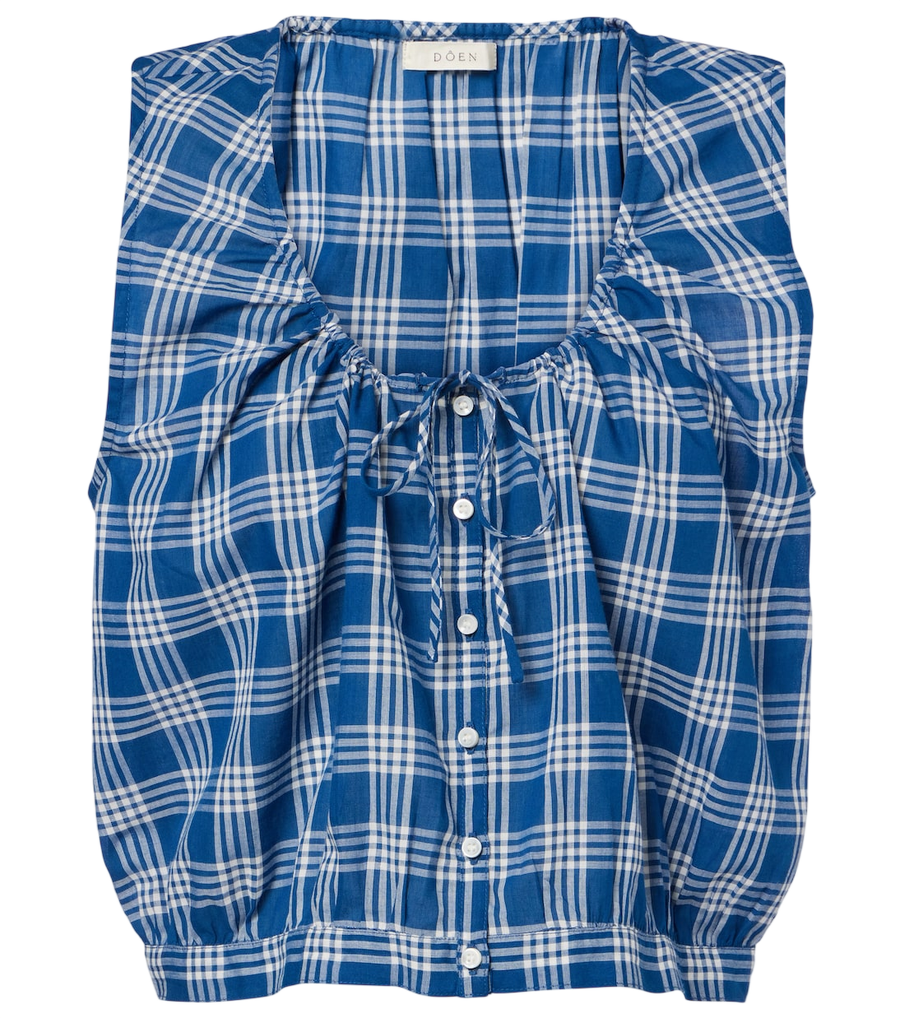 Blusa de algodón a cuadros Theo de Dôen