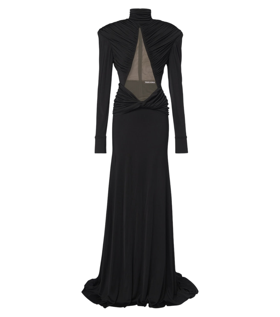 David Koma Cutout ruched jersey gown