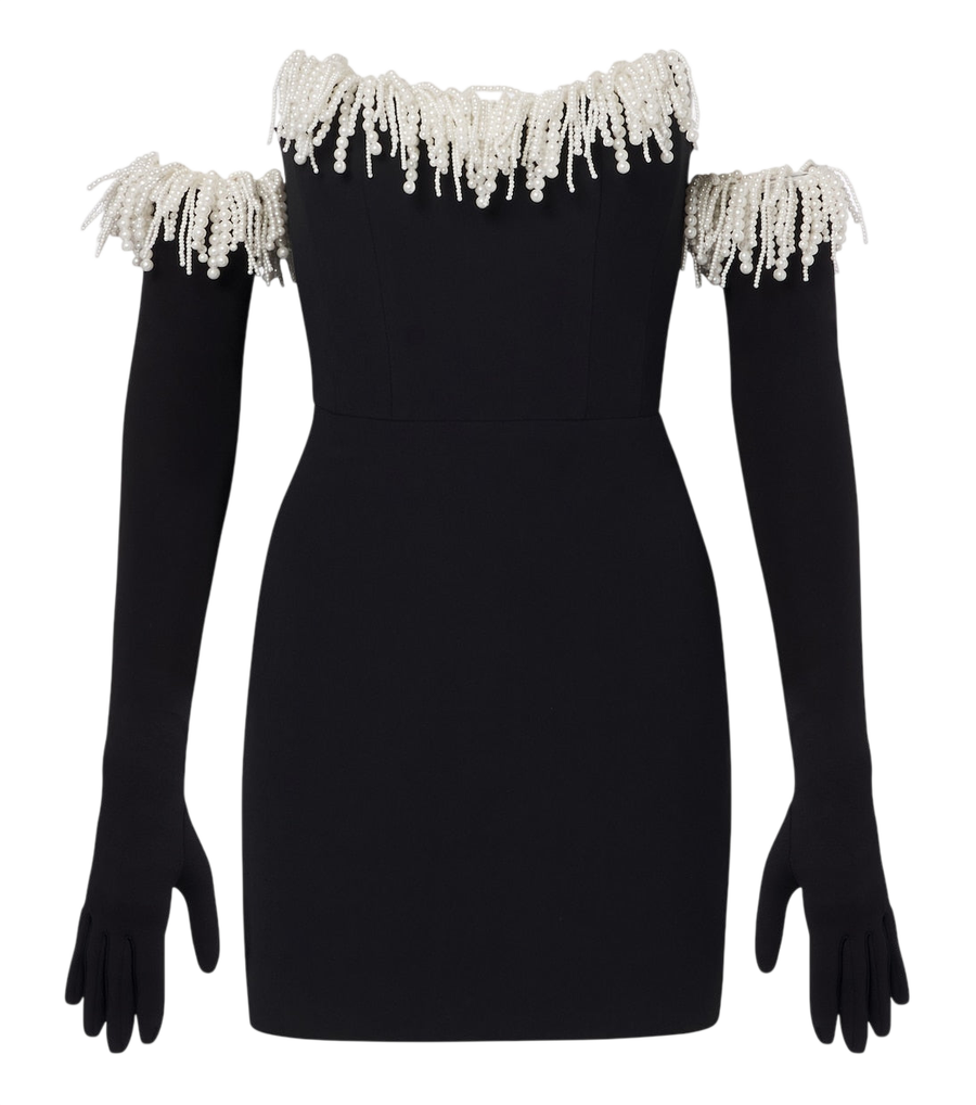David Koma Embellished fringed bustier minidress