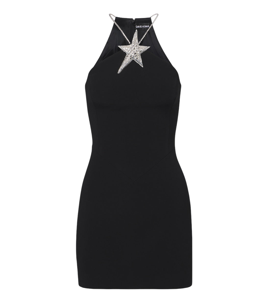 David Koma Embellished halterneck minidress