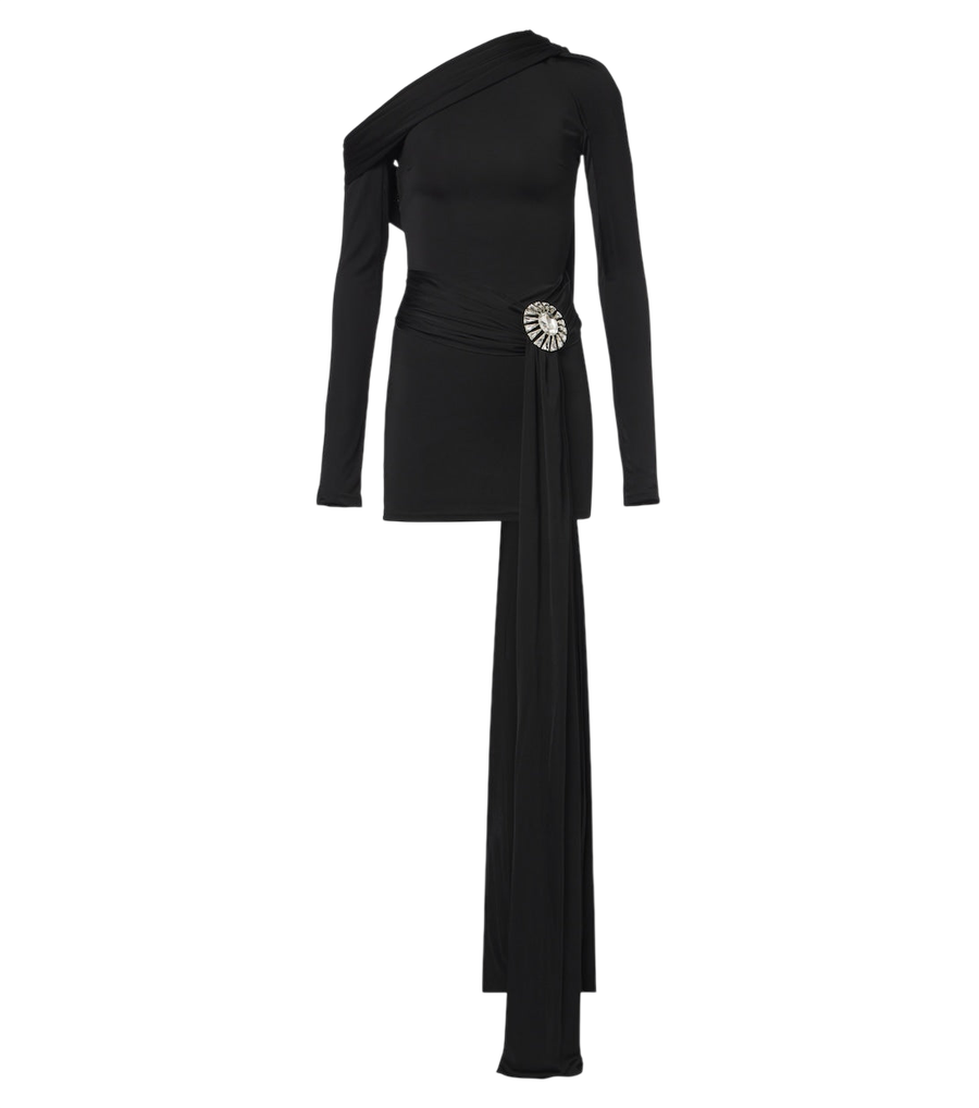David Koma Minivestido de um ombro com aplicações