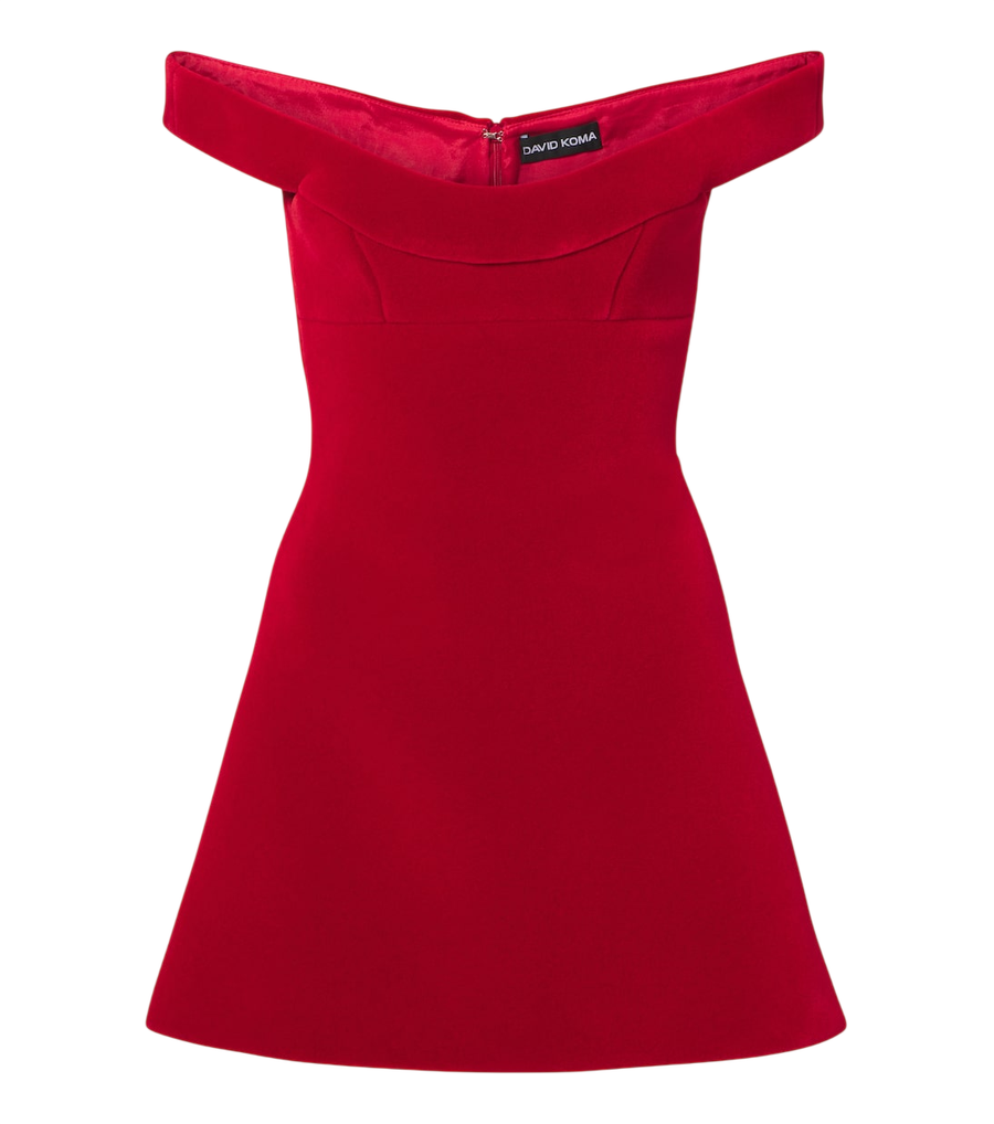 David Koma Off-shoulder velvet minidress
