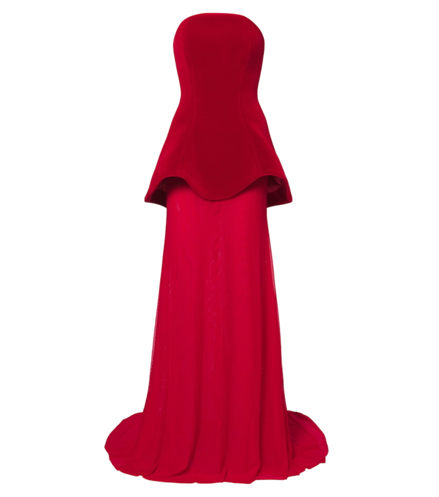 David Koma Peplum strapless gown
