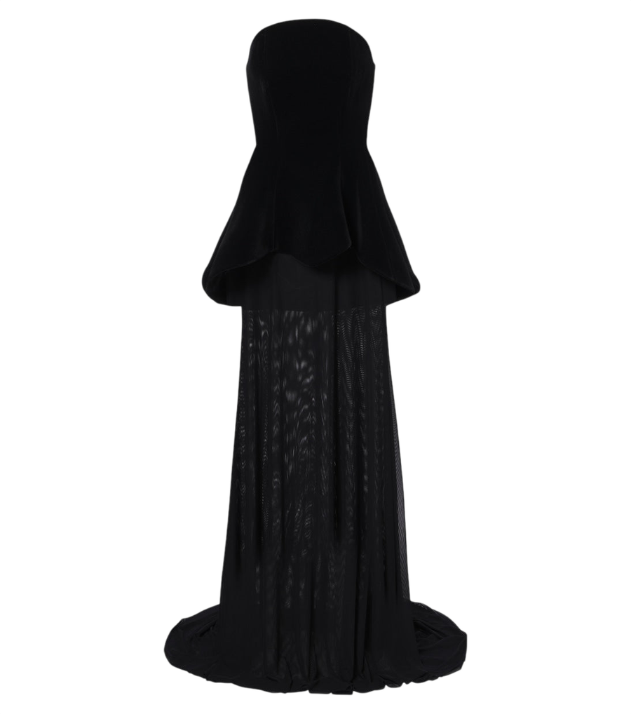 David Koma Vestido de noite sem alças com peplum
