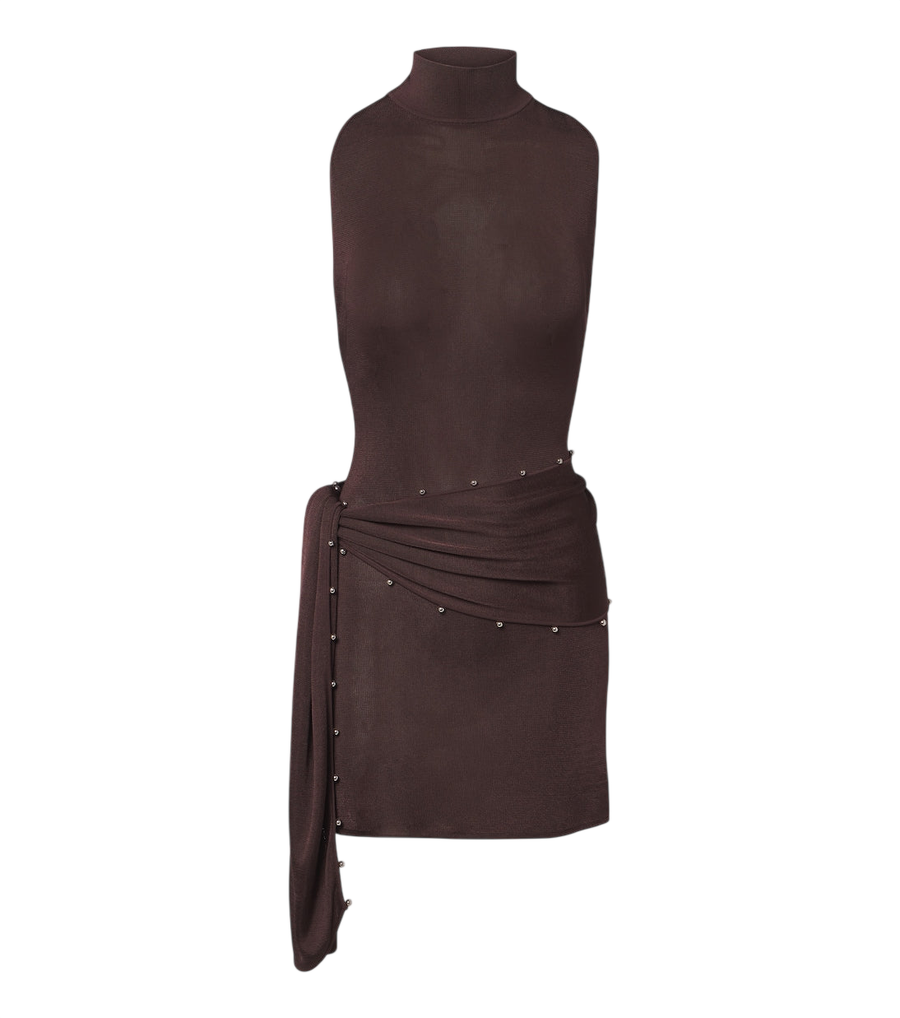 De La Vali Belted embellished minidress
