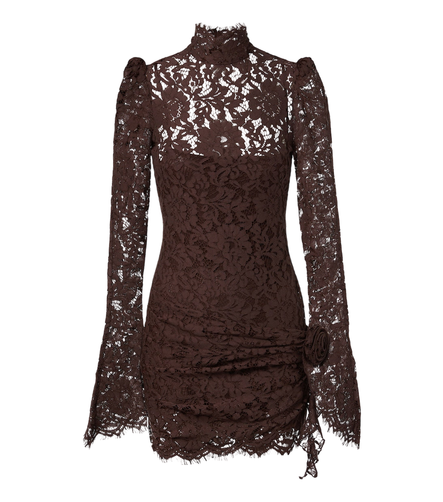 Minivestido de encaje en mezcla de algodón Bodita de De La Vali