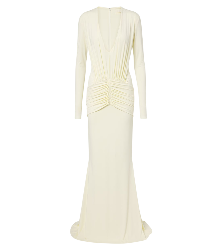 De La Vali Cielora ruched maxi dress