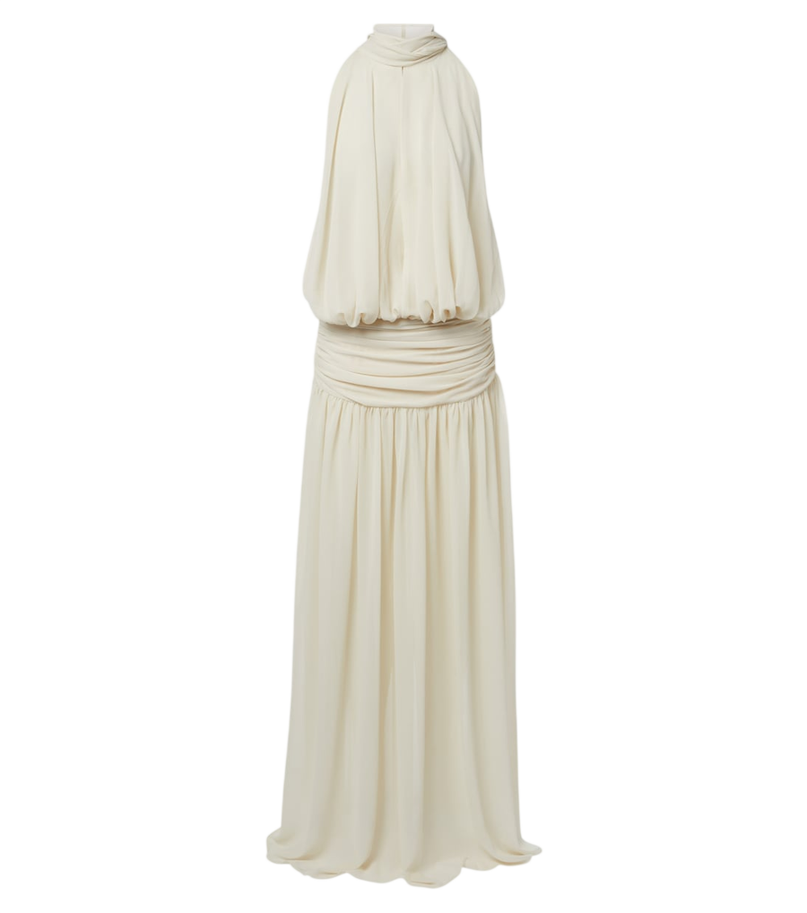 De La Vali Cruz draped chiffon maxi dress
