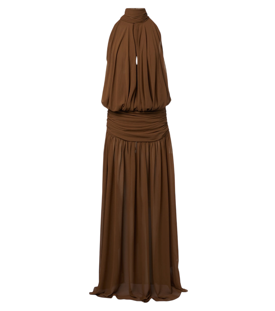 De La Vali Cruz draped chiffon maxi dress