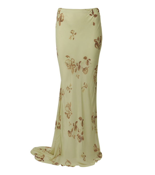 De La Vali Diosa floral georgette maxi skirt