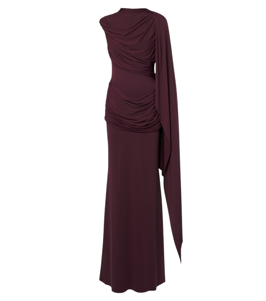De La Vali Draped jersey gown