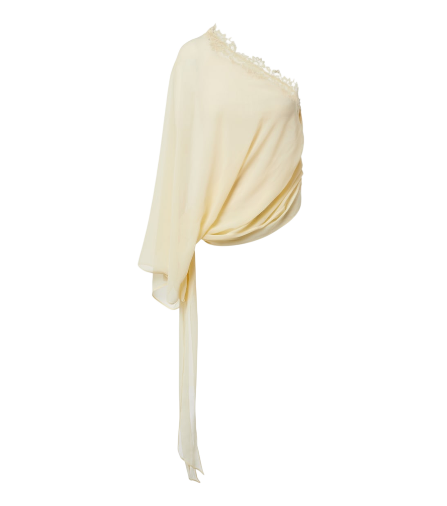 De La Vali Elia one-shoulder georgette top