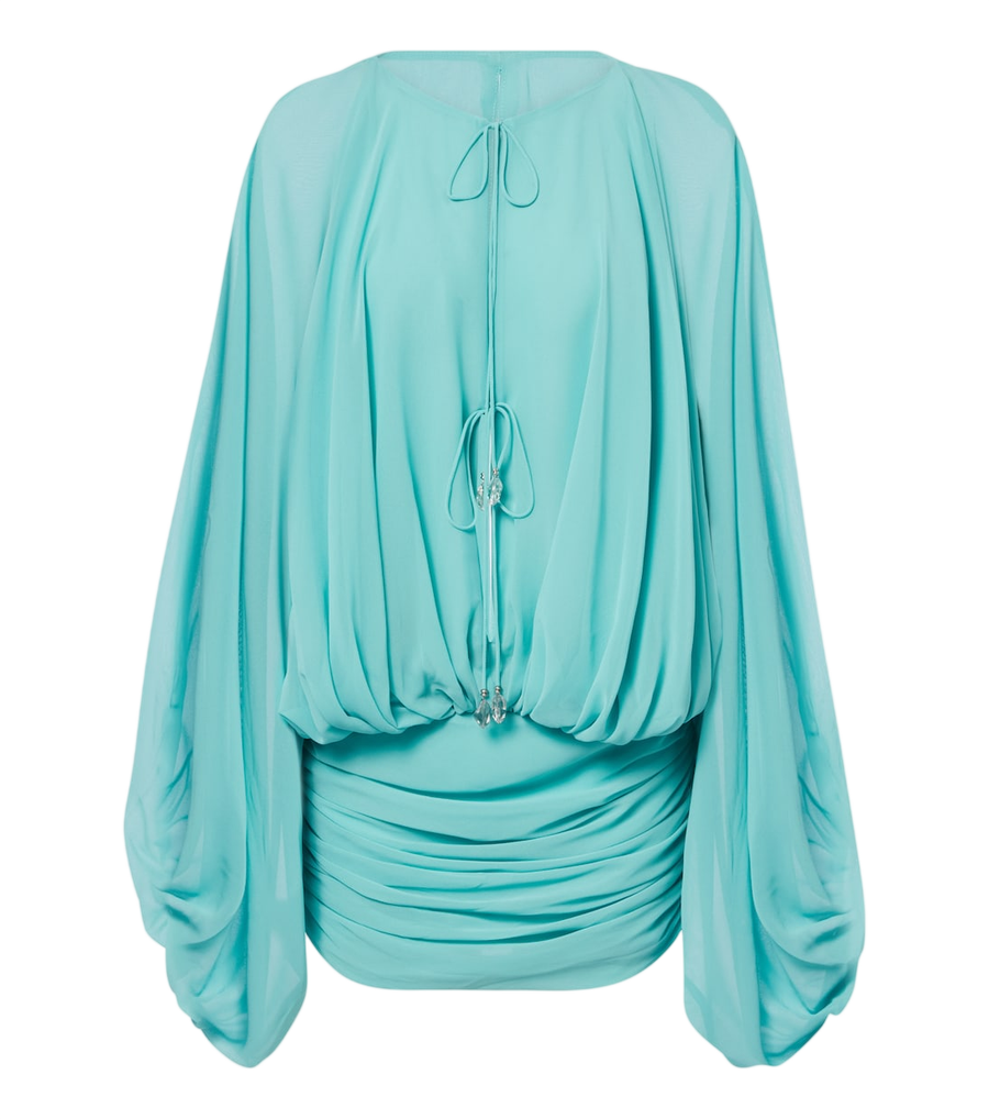De La Vali Eulalia gathered chiffon minidress