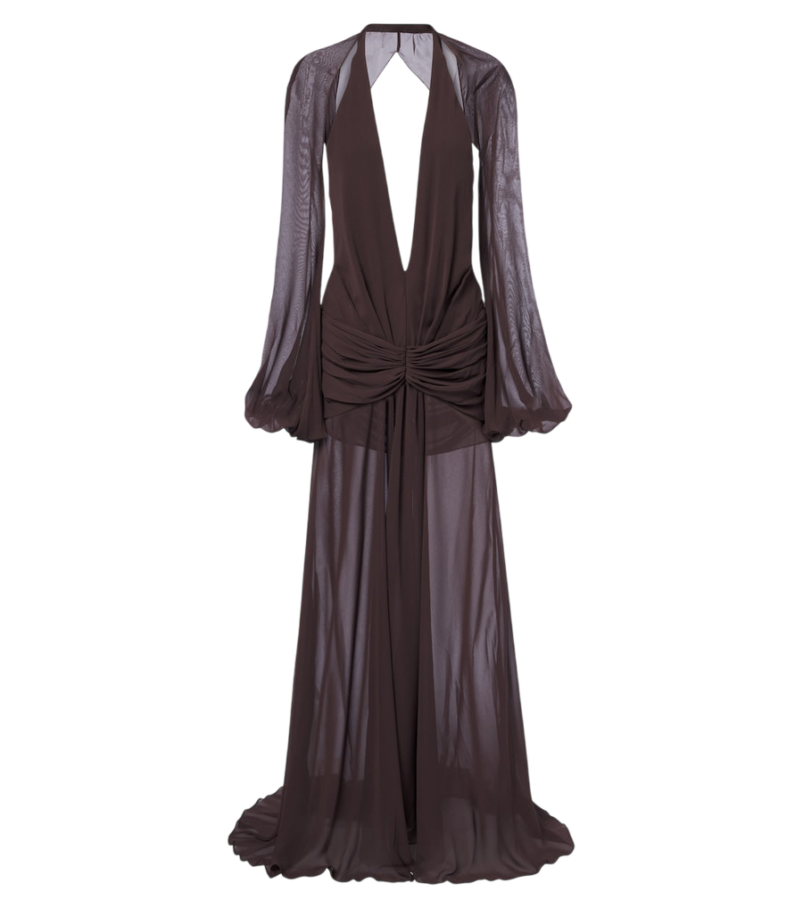 Vestido largo de chifón Fiorela de De La Vali