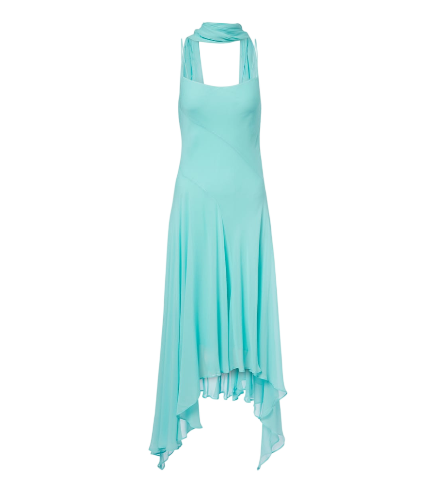 Vestido midi asimétrico de georgette De La Vali Komi