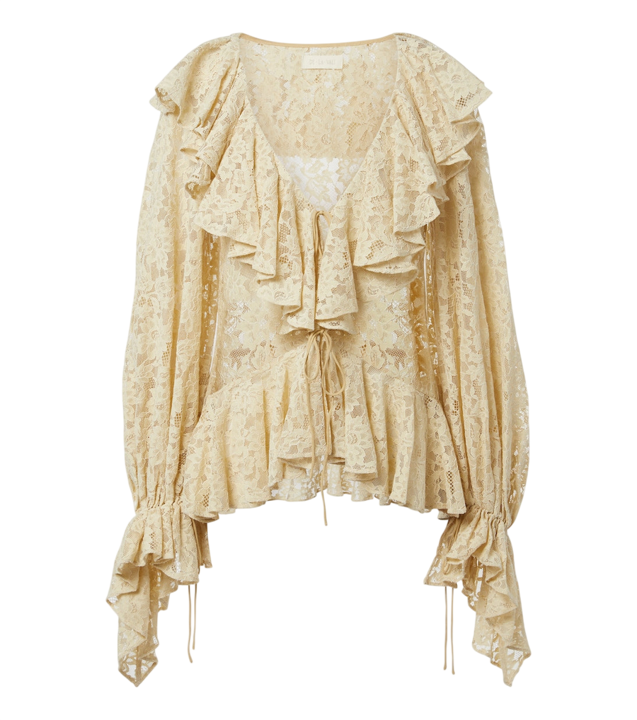 Blusa con volantes y encaje Mija de De La Vali