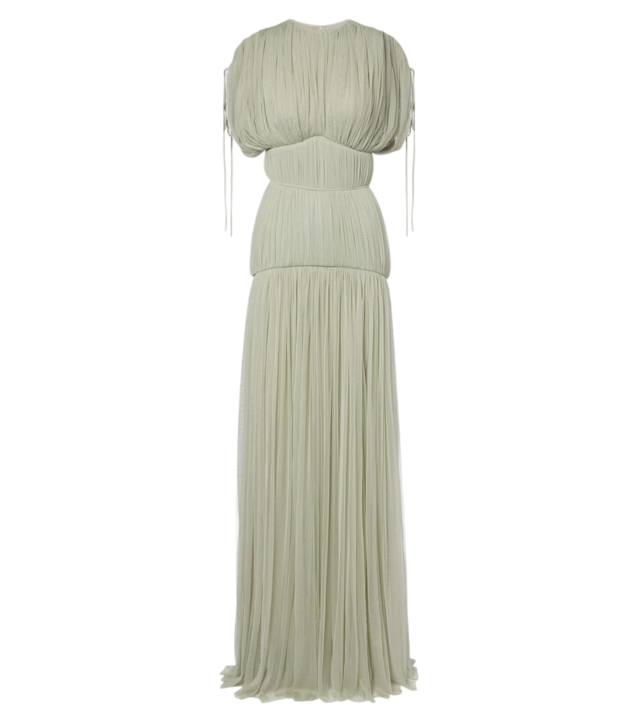De La Vali Nymera pleated tulle corset gown