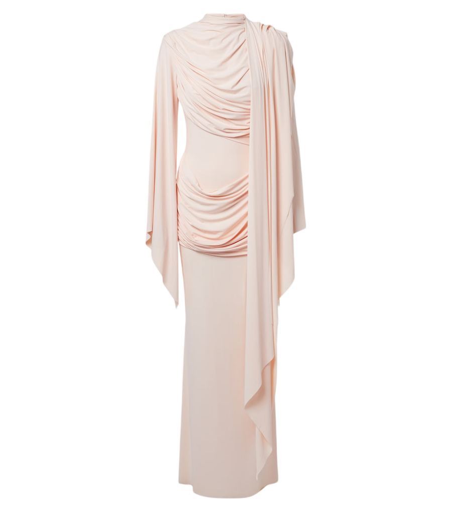 De La Vali Perisa draped caped jersey maxi dress