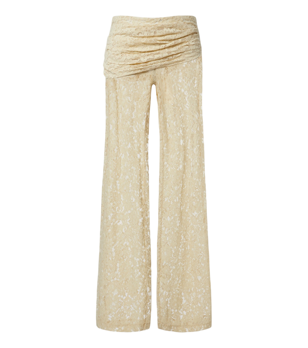 De La Vali Rocio cotton-blend lace wide-leg pants