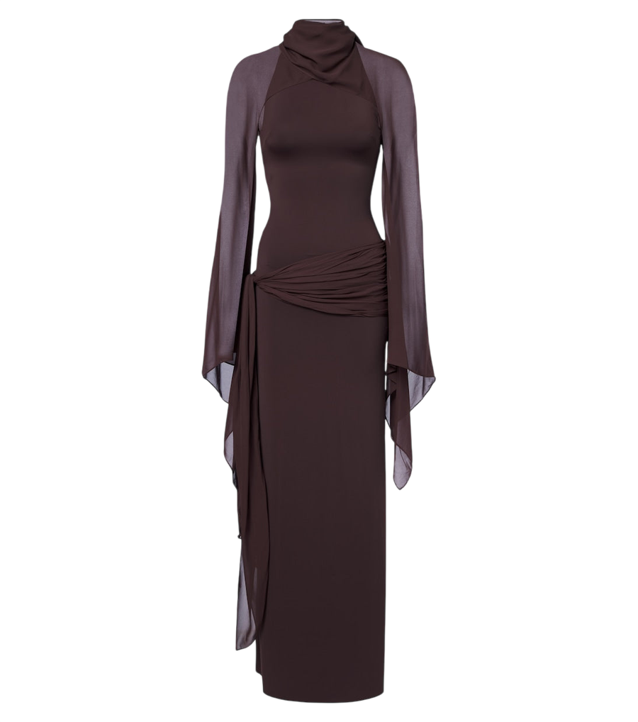 Vestido largo Sabela de georgette de De La Vali