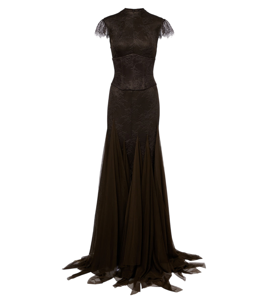 De La Vali Zephyra lace and tulle gown