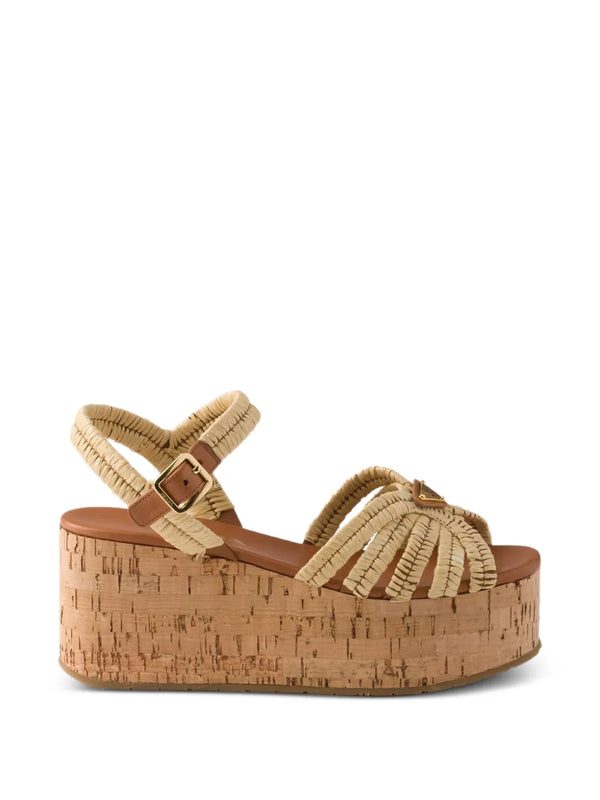 Prada crochet platform sandals