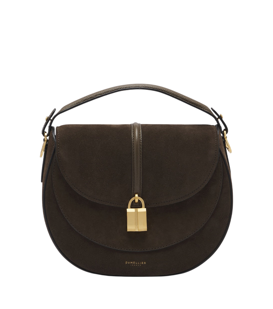 DeMellier Siena Saddle Small suede shoulder bag