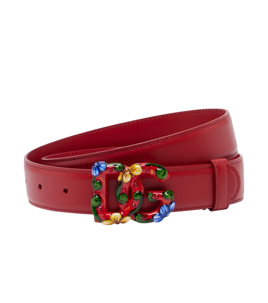 Dolce&Gabbana DG Embellished Leather Belt