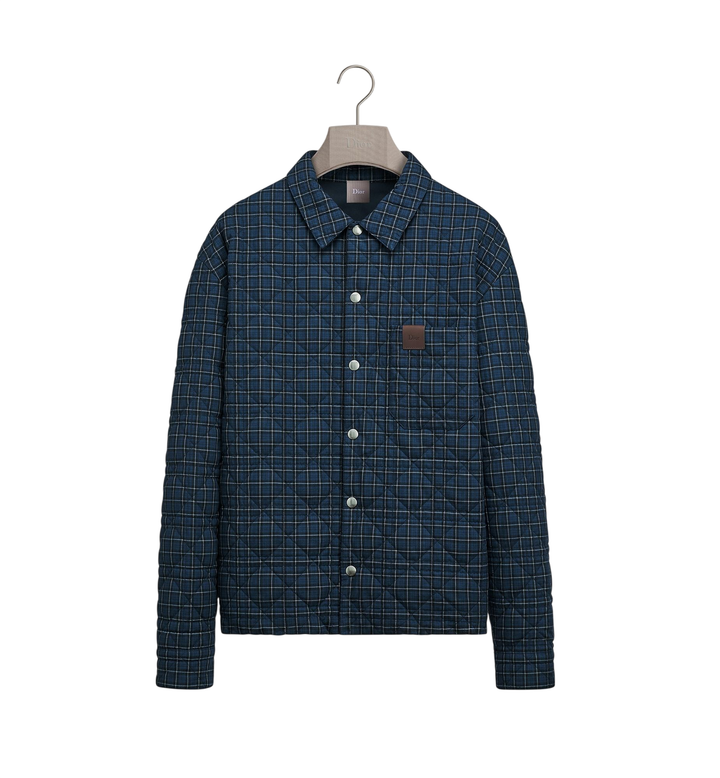 Dior Cannage Quilted Reversible Shirt — Blue Check'n'Dior Cotton Twill [white-bg-v2:43f9d472-59c3-4836-8485-df840859b443]