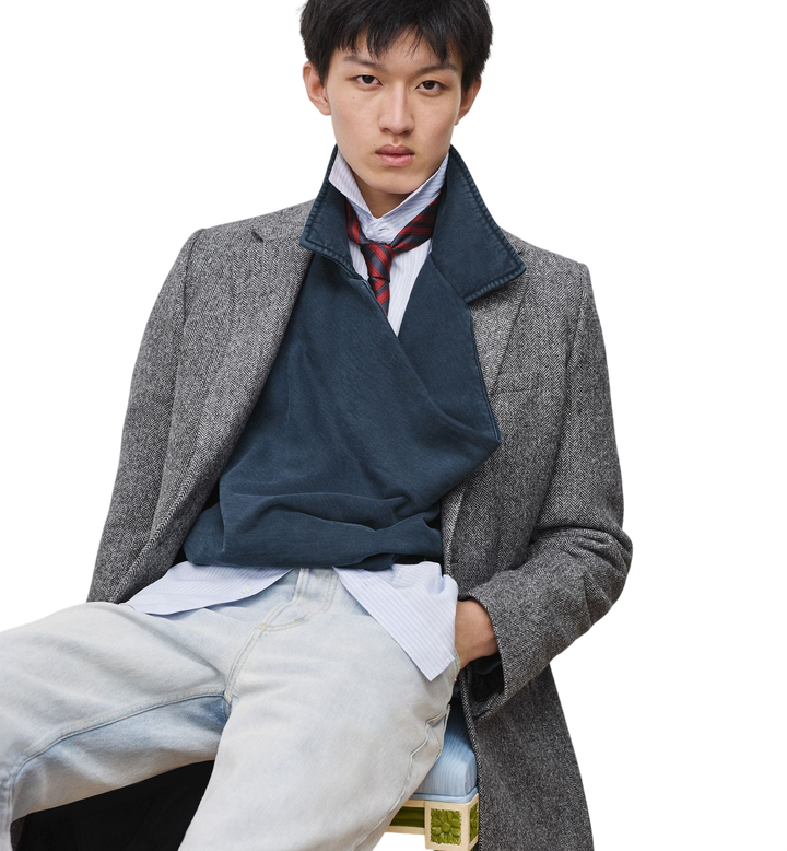 Dior Classic Coat — Gray Herringbone Virgin Wool [white-bg-v2:6e7897bd-8973-416f-a355-56c51d00730c]