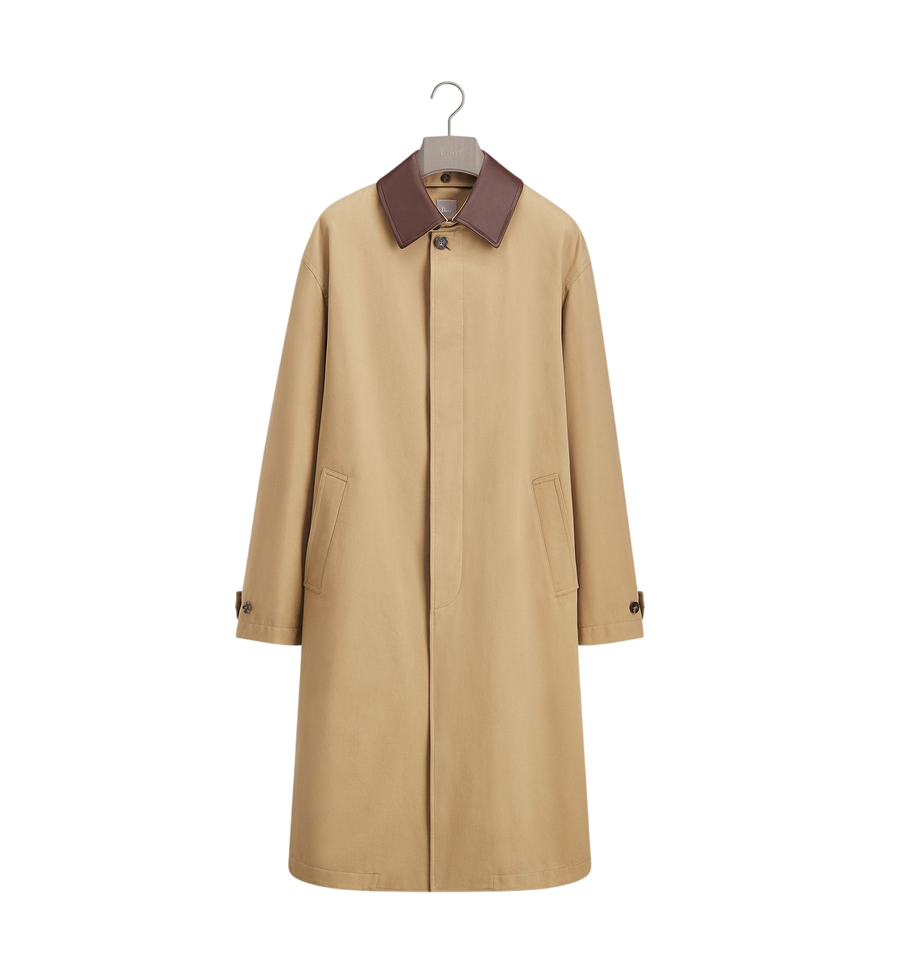Dior Classic Coat with Dior Embroidery — Beige Cotton Twill