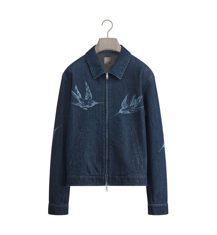 Dior Colibri Zipped Jacket — Blue Cotton Twill