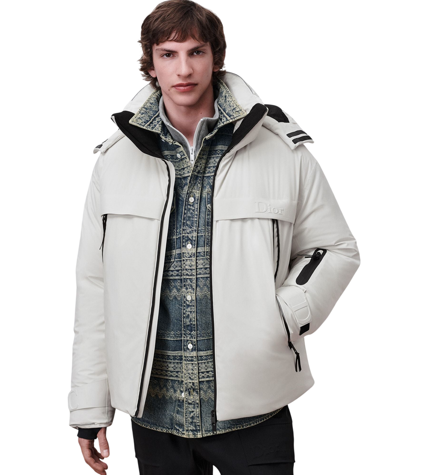 Dior DiorAlps Puffer Jacket with Removable Hood — Off-White Technical Fabric