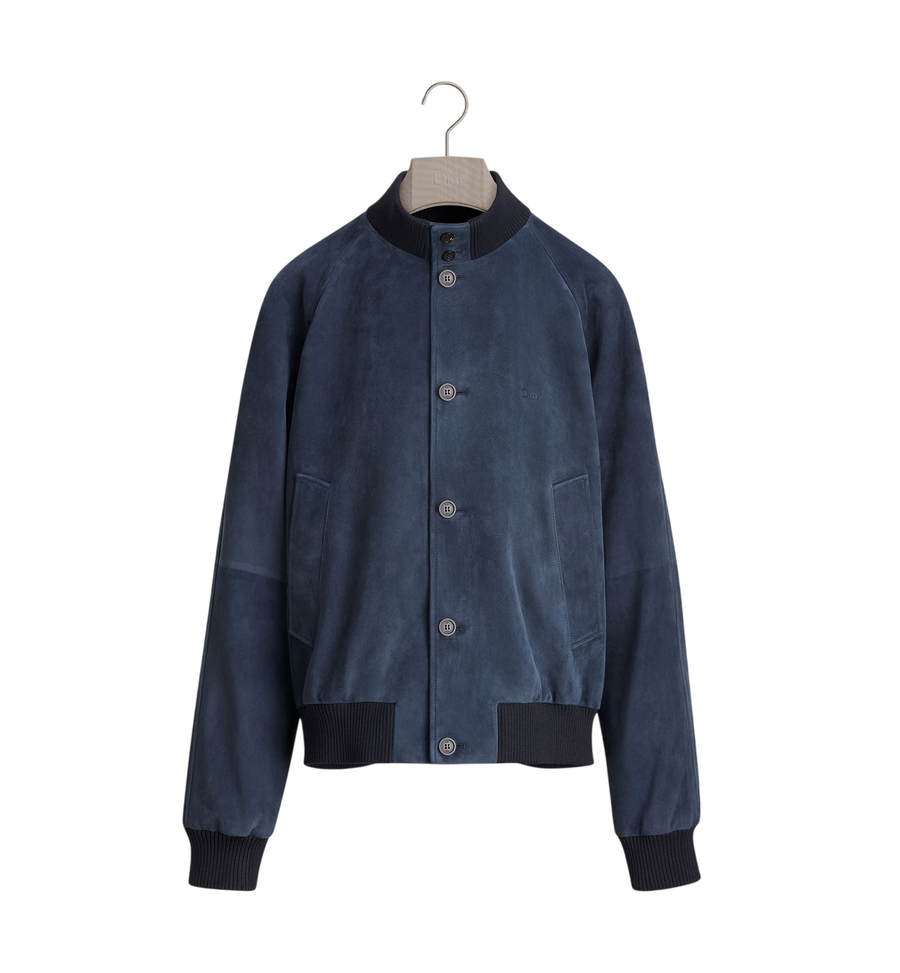 Dior Giacca Harrington — Pelle di agnello blu navy