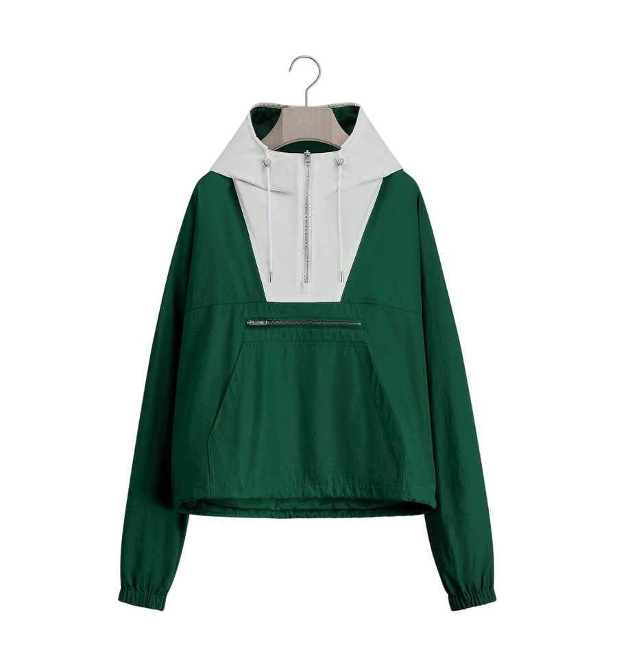 Dior Hooded Jacket — Green and White Cotton