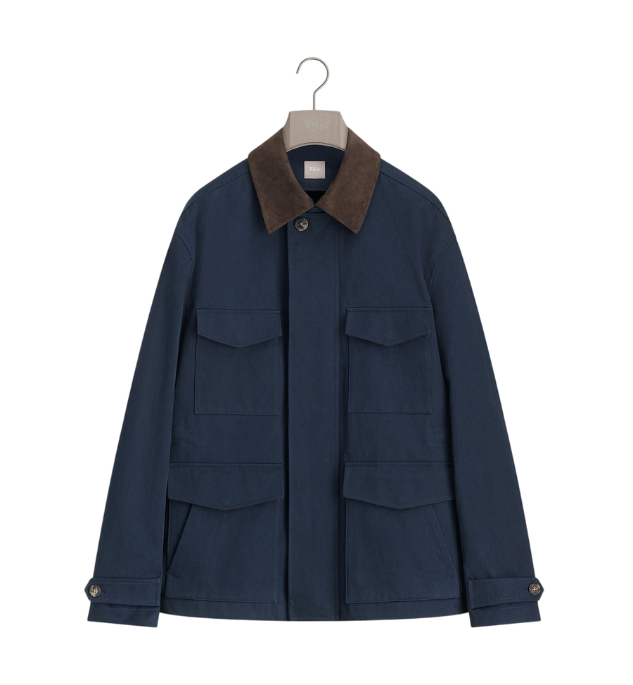 Dior Icons Jacket — Blue Water-Repellent Cotton Twill