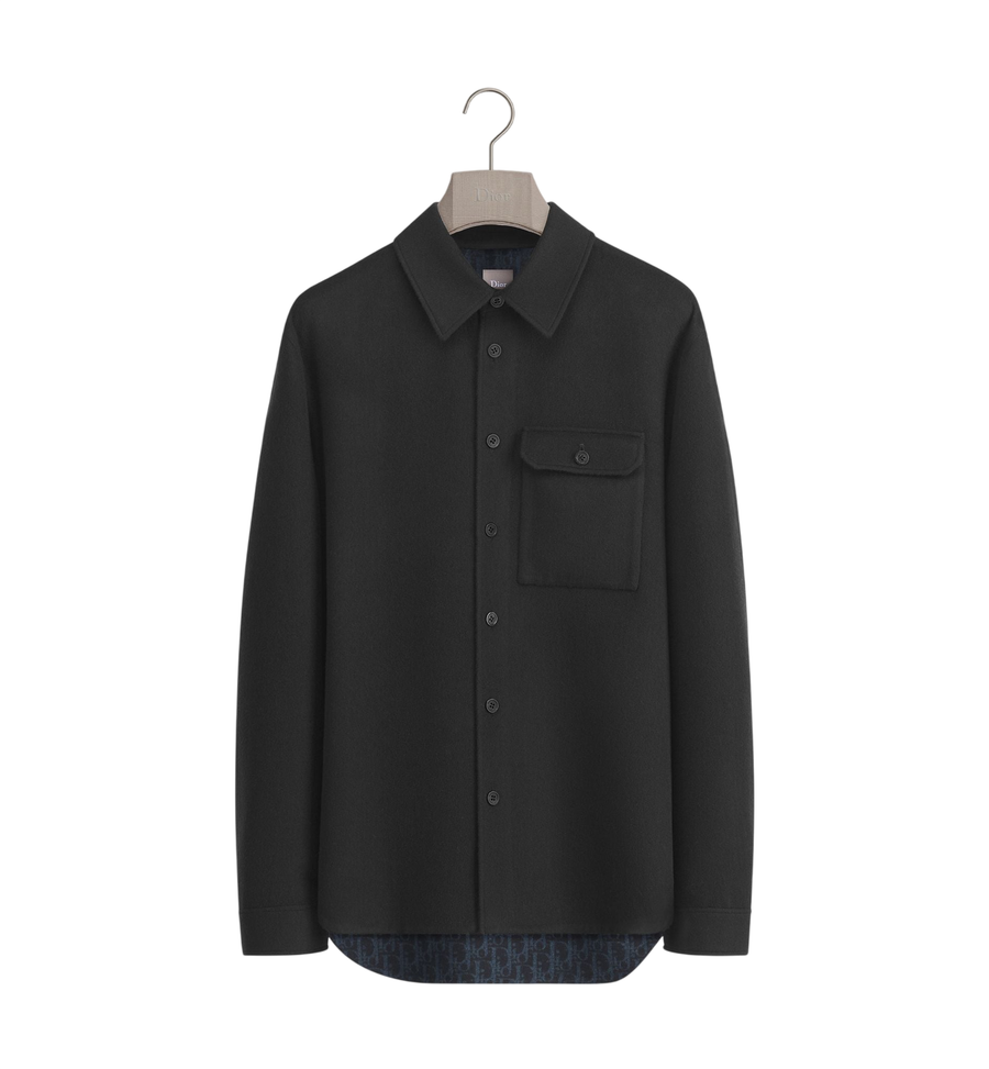 Dior Icons Overshirt — Black Double-Sided Virgin Wool, Cashmere and Silk
