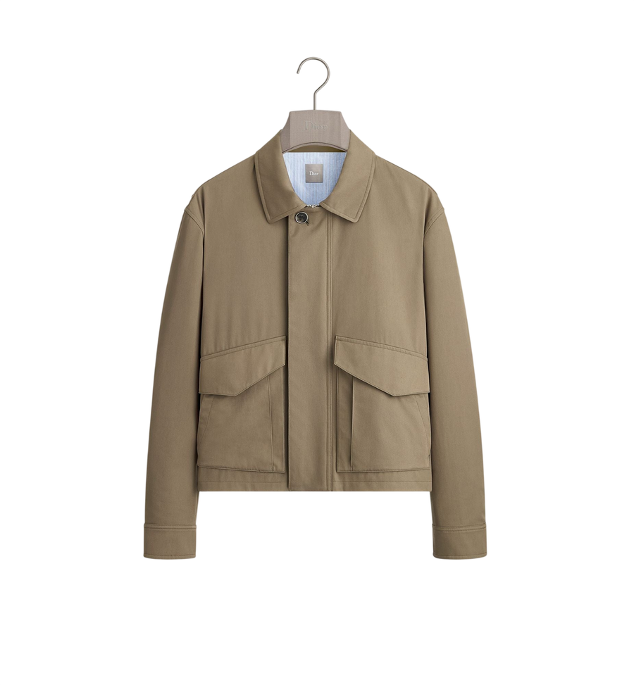 Dior Jacket — Deep Beige Cotton and Silk Gabardine
