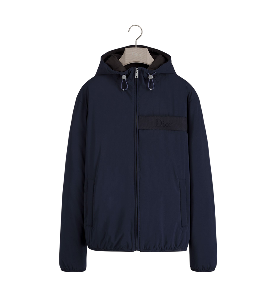 Dior Lightweight Hooded Down Jacket — Blue Technical Fabric