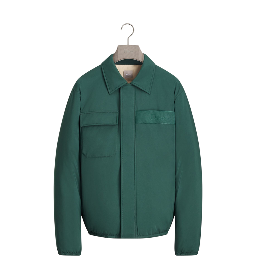 Veste légère Dior à col ouvert — Tissu technique vert