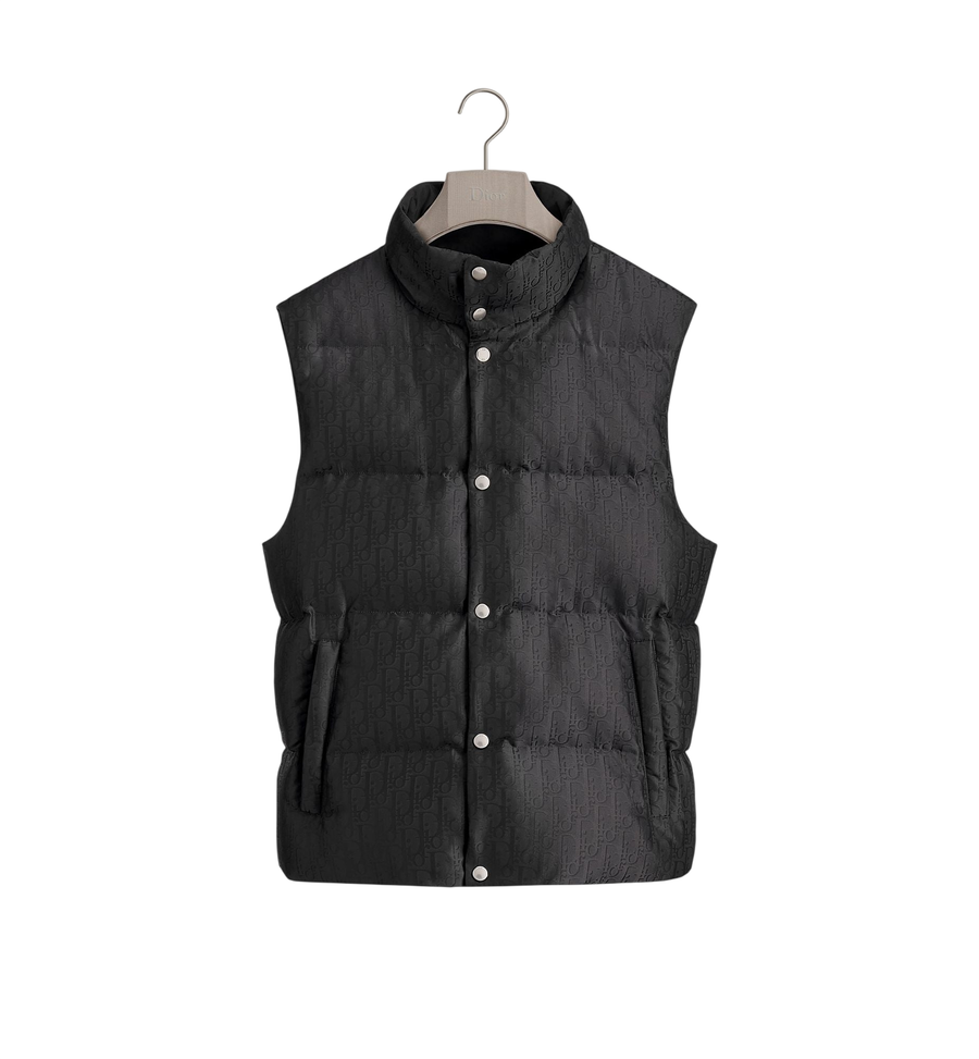 Doudoune sans manches Dior Oblique — Jacquard technique noir