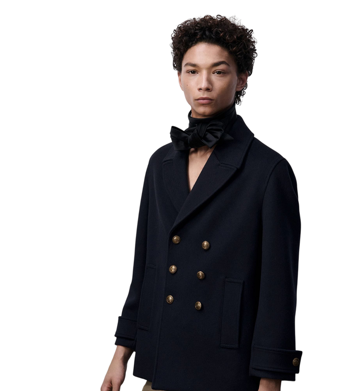 Dior Peacoat with Gold-Tone Buttons — Navy Blue Virgin Wool and Cashmere [white-bg-v2:8ea4bddf-17da-4ec7-931f-6574e91b22ff]